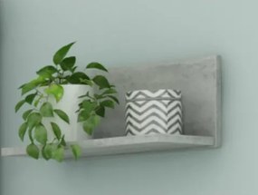 Nástenná polica Carlos, šedý betón, 40 cm%