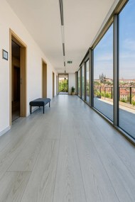 Beauflor, PVC podlaha - lino Blacktex White Oak 979L, na mieru, šíře 3m,4m, šedá, filc, chodba / predsieň