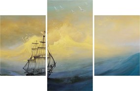 Obraz - Maľba lode na mori (90x60 cm)