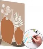 Maľovanie podľa čísel HNEDÉ VÁZY S KVETMI – nízka náročnosť 40x60 cm