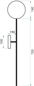 Toolight - nástenná lampa KINKIET 90cm G9 25W APP582-1W, zlatá, OSW-00076