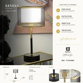 Stolná lampa Levels 48 cm sivá