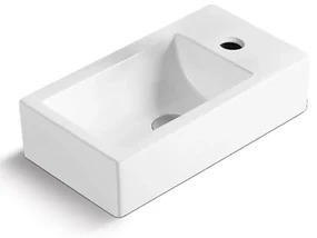 Erga India, keramické umývadlo na zavesenie/dosku 500x245x130 mm, biela lesklá, ERG-V03-YT-011-WH