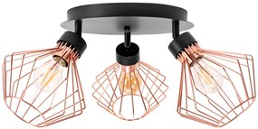 Toolight - Stropná lampa typu reflektor 392195, čierna-ružové zlato, OSW-08561