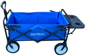 BestBerg BBBW-10BE skladací záhradný / plážový vozík / nosnosť 70 kg / modrý