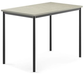 Stôl SONITUS, 1200x800x900 mm, linoleum - svetlošedá, antracit