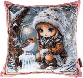 Sada 3 ks obliečok na vankúšiky WINTER GIRLS 45 x 45 cm