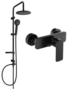 Mexen Carl sprchový set s dažďovou sprchou a sprchovou batériou Cetus, čierna matná, 744340240-70