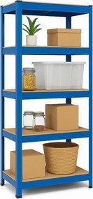 Regál 180x90x40 cm lakovaný 5-policový, nosnosť 875 kg - modrý