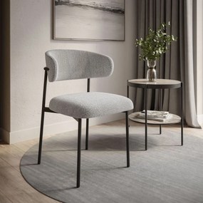 JEDÁLENSKÁ STOLIČKA POLA BÉŽOVÁ + ČIERNE NOHY