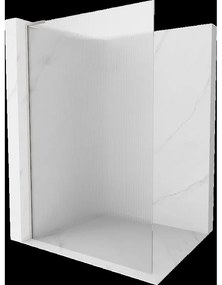 Mexen Kioto L nástenný sprchový panel Walk-in 70 x 200 cm, matný, brúsený nikl - 800-070-103-97-09
