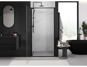 Mexen Exo, výklopné sprchové dvere 55 cm, číre sklo, čierny profil, 817-055-000-70-00