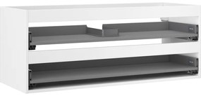 Mexen Box-A, závesná skrinka 120 cm, 2 zásuvky, biela matná, 91AX0-1200-470-2-01