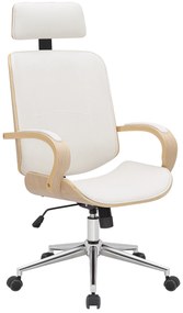 Design-Shop Kancelárska stolička Dayton - drevo natura - Biela