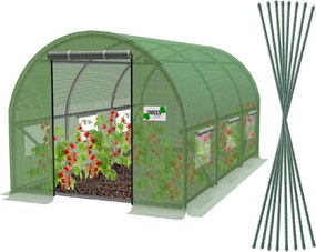 Garden Line 3-dielny zelený fóliový záhradný tunel 4 x 2,5 x 2 m