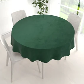 Biante Veľký zamatový okrúhly obrus Velvet Premium SVP-012 Zelený Ø 240 cm