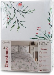 VIANOČNÉ OBLIEČKY Z MIKROVLÁKNA BOWS 200X220 CM, 2 KS 70X80 CM VZOROVANÉ