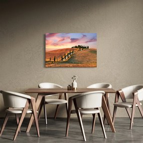 Obraz - Dom na kopci, Toskánsko, Taliansko (90x60 cm)