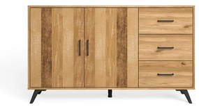 Nízka komoda v dekore duba v prírodnej farbe 136x81 cm Nordic – Marckeric