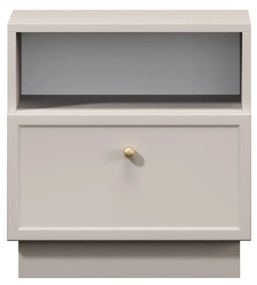 Nočný stolík Lorini 45 cm na sokli - kašmírová / zlatá úchytka G