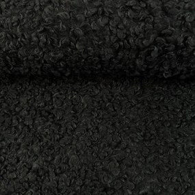 Metráž Kabátovina s vlnou Curly Boucle - Čierna