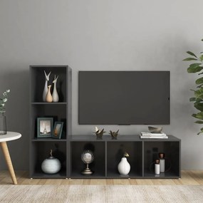 TV skrinky 2 ks sivé 107x35x37 cm drevotrieska