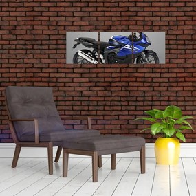 Obraz modrého motocykla