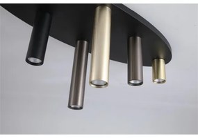 Searchlight 50571-6BK - Stropné svietidlo TUBES 6xGU10/10W/230V 80x30 cm