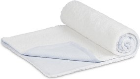 Obojstranný prehoz z mušelínu a umelej kožušiny svetlo modrá