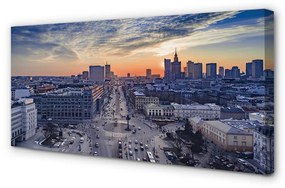 Obraz na plátne Varšava mrakodrapy Sunset 140x70 cm