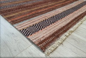 Moderný viacfarebný koberec Banco 1049 – hnedý odtieň Rozmer: 60x110 cm