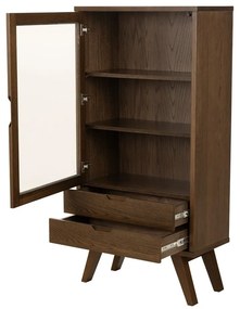 Hnedá vitrína v dekore duba 72x145x36 cm A-Line – Actona