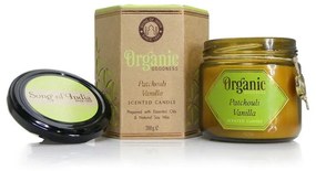Organická sviečka Patchouli Vanilla 200 g v jantárovom skle