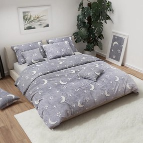 Svietiace mikroplyšové obliečky BIG MOON sivé Rozmer obliečky: 70 x 90 cm | 140 x 200 cm