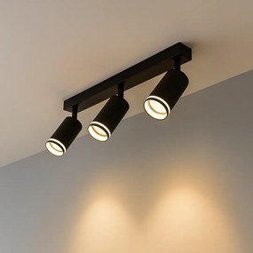 Bodové svietidlo Pipe Ring, 3x čierne kovové tienidlo, b