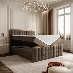 VYSOKÁ ČALÚNENÁ POSTEĽ NOEMI GOLD 160X200 ROYAL VELVET 196