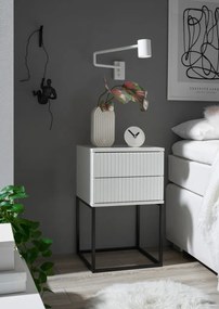 Nočný stolík s 2 zásuvkami Marle, biely