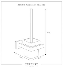 CERANO - Nástenná WC kefa Alto - chróm, CER-CER-479347