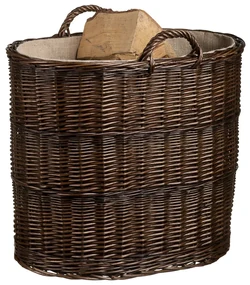 Kôš na drevo Provence prútený s jutou Madera V.š. 55 x hl. 35x v. 50(cm)