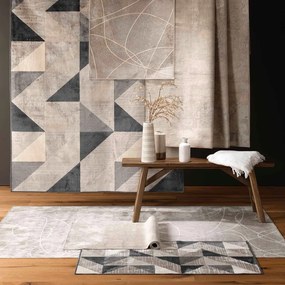 Sivo-béžový koberec s prímesou bavlny 68x110 cm Graphic – douceur d'intérieur
