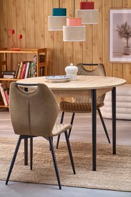 Rozkladací jedálenský stôl Pivot 102/141 cm dub artisan/čierny buk
