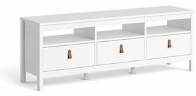 Tvilum Biely TV stolík SALOMO s 3 zásuvkami