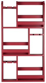 Červený nástenný regál na víno z kaučukového dreva počet fliaš 12 80x120x10 cm Myron – Dutchbone