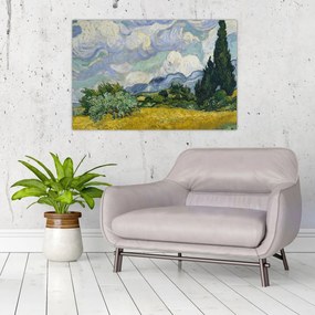 Obraz - Vincent van Gogh, Wheat Field with Cypresses, reprodukcia (90x60 cm)