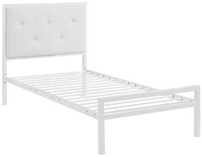 Kovový rám postele Hanna s darčekovým roštom – Biely, 90x200 cm