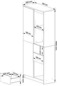 Kancelářská knihovna Rexa dub sonoma/bílá