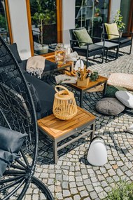 Drevený závesný lampáš AIRA ORANGE s rukoväťou - viac veľkostí Veľkosť: L