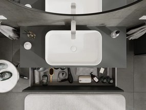 Mexen Rivel, kúpeľňová skrinka 120 cm, 1 zásuvka, drážkovaná, grafitová matná, 91A20-12047-1-BF66
