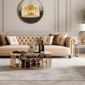 Luster na reťazi RITZ 12xE14/40W/230V pr. 54 cm zlatá