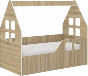 Wooden Toys Detská posteľ DOMEK SONOMA 140x70 (pravá)